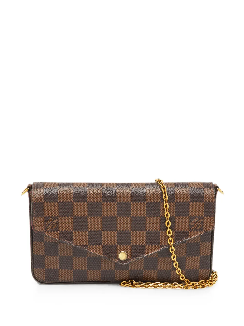 Louis Vuitton Pre-Owned Félicie Damier Ebene canvas clutch bag - Marrone