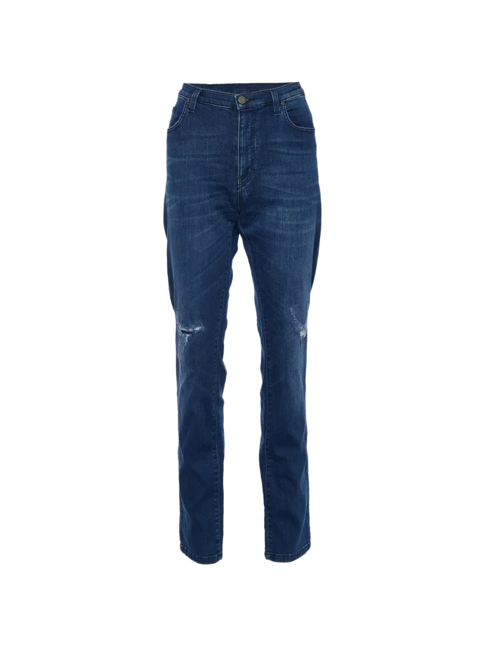 Versace Pre-Owned distressed slim-fit jeans - Blu