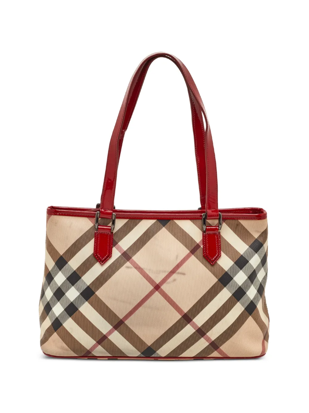 Burberry Pre-Owned Borsa tote Nickie Supernova Check media - Toni neutri
