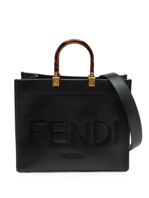 Fendi Pre-Owned 2021 선샤인 레더 미디엄 토트 백