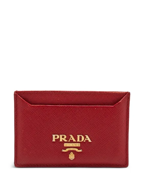 Prada Pre-Owned Saffiano Lux logo card case