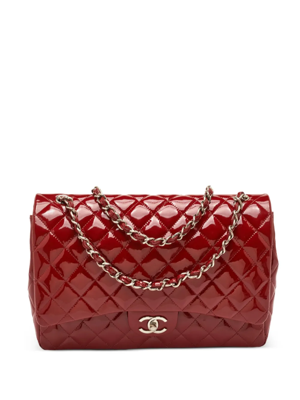 CHANEL Pre-Owned maxi Classic Double Flap quilted shoulder bag - Rosso