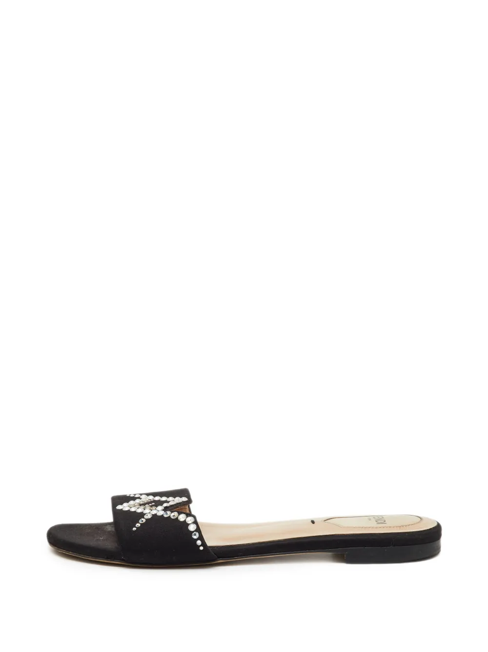 Fendi Pre-Owned crystal-embellished satin-finish sandals - Schwarz