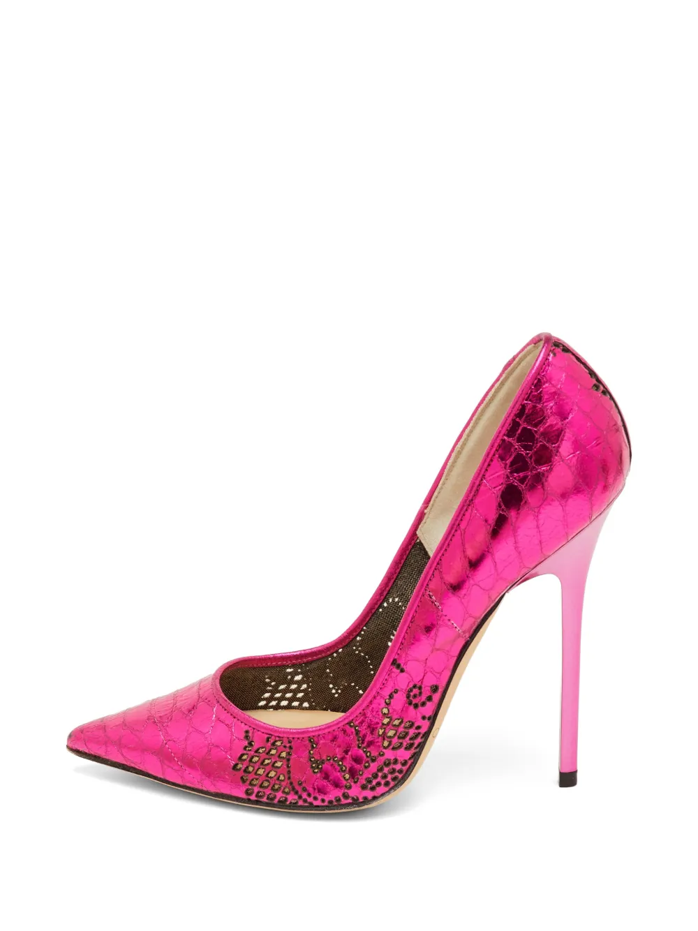 Jimmy Choo Pre-Owned snakeskin-embossed pointed-toe pumps - Rosa