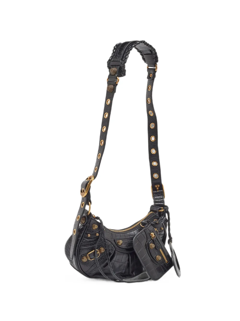 Balenciaga Pre-Owned Borsa a spalla Le Cagole con effetto coccodrillo 2010 - Nero