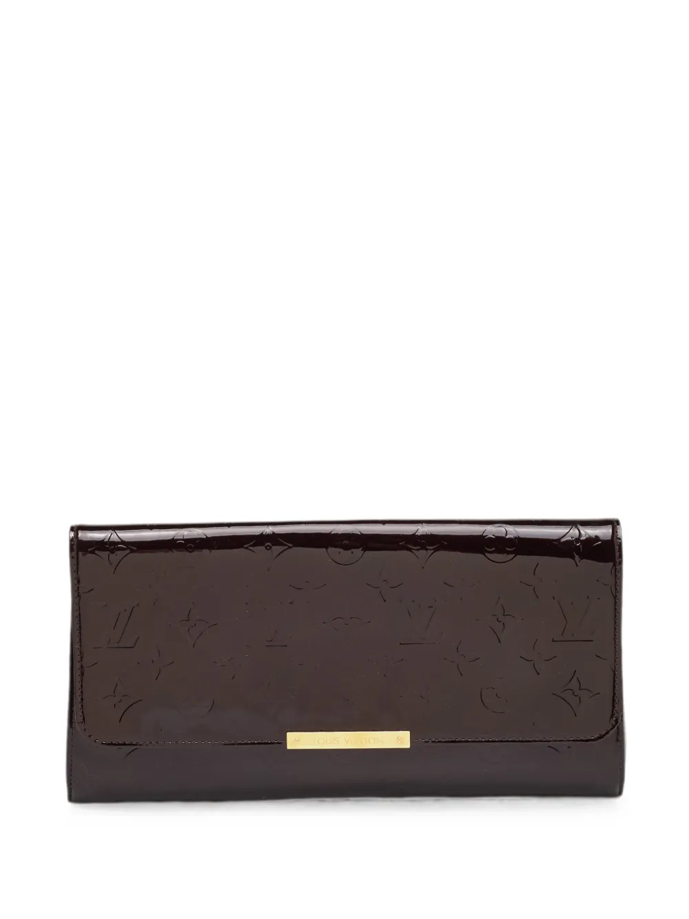 Pre-owned Louis Vuitton 2011 Amarante Monogram Vernis Robertson Clutch Bag In Brown