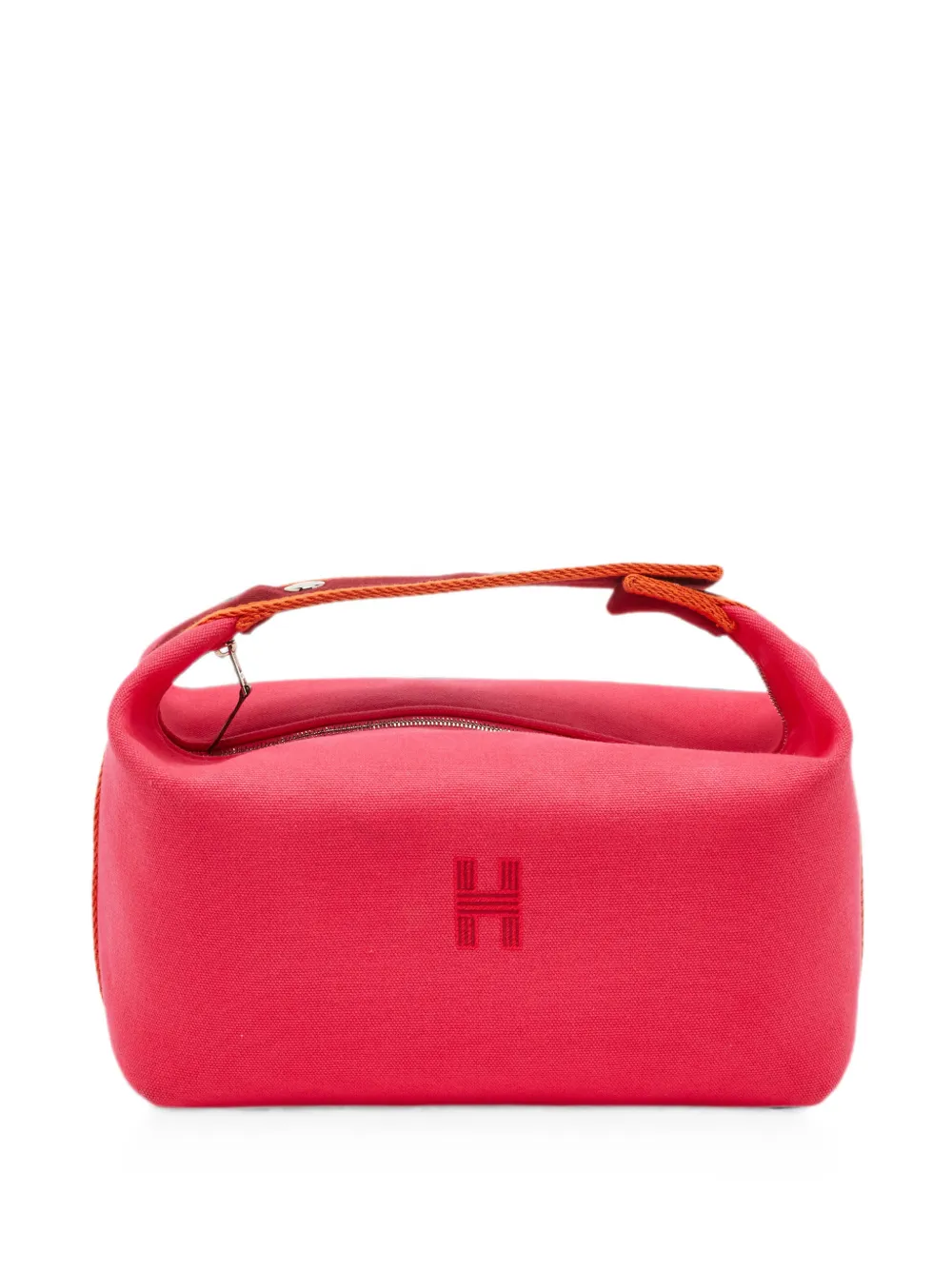 Pre-owned Hermes Large Bride-a-brac Hibiscus Pouch In Pink