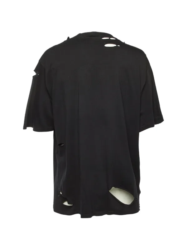 BALENCIAGA ダメージ加工 Tシャツ ブラック Balenciaga Pre-Owned ダメージ ロゴ Tシャツ | ブラック | FARFETCH JP