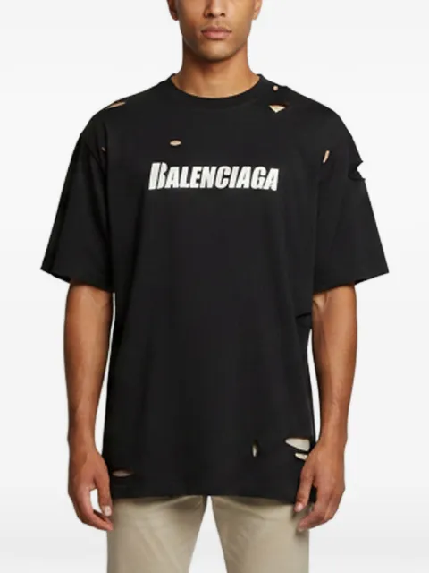 Balenciaga Pre-Owned distressed logo-print T-shirt
