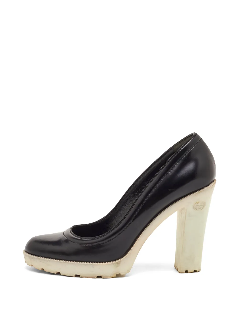 Gucci Pre-Owned round-toe platform pumps - Nero