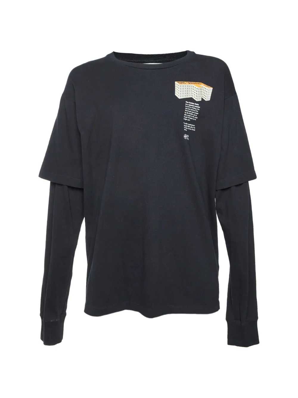 Pre-owned Off-white Graphic-print Layered T-shirt In Black