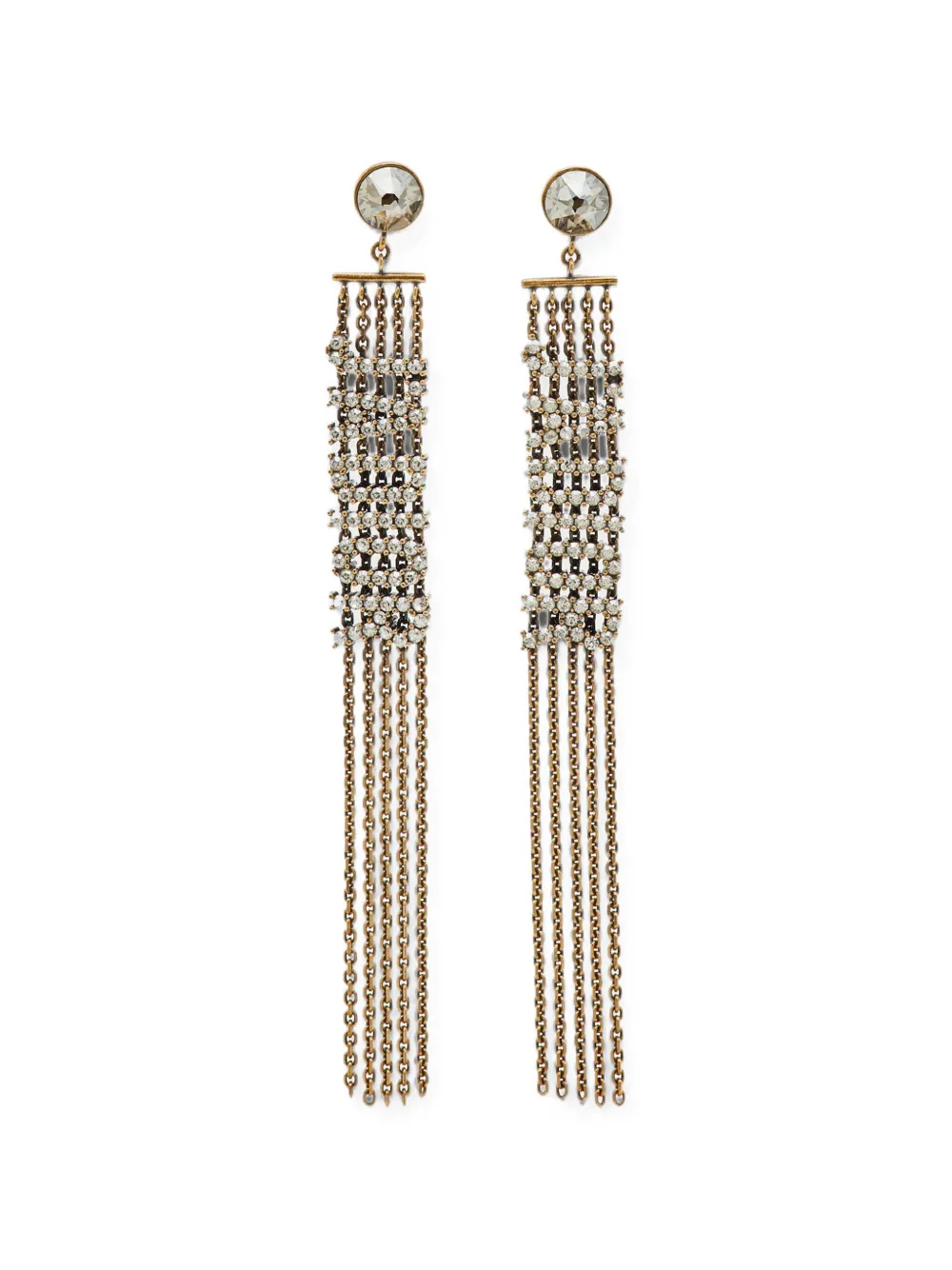 Christian Dior Pre-Owned J'Adior crystal chain tassel earrings - Oro