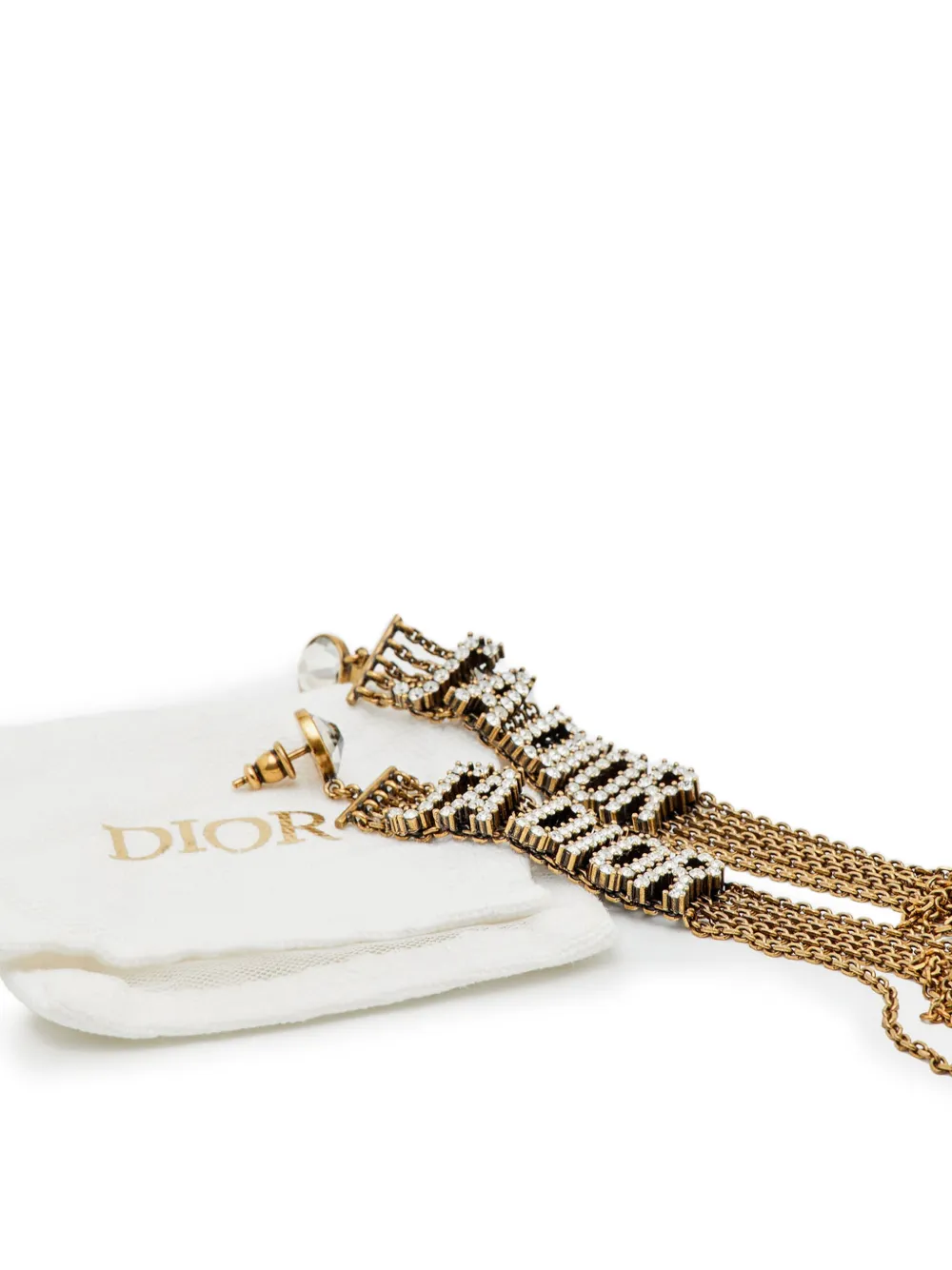 Christian Dior Pre-Owned J'Adior クリスタル タッセル ピアス