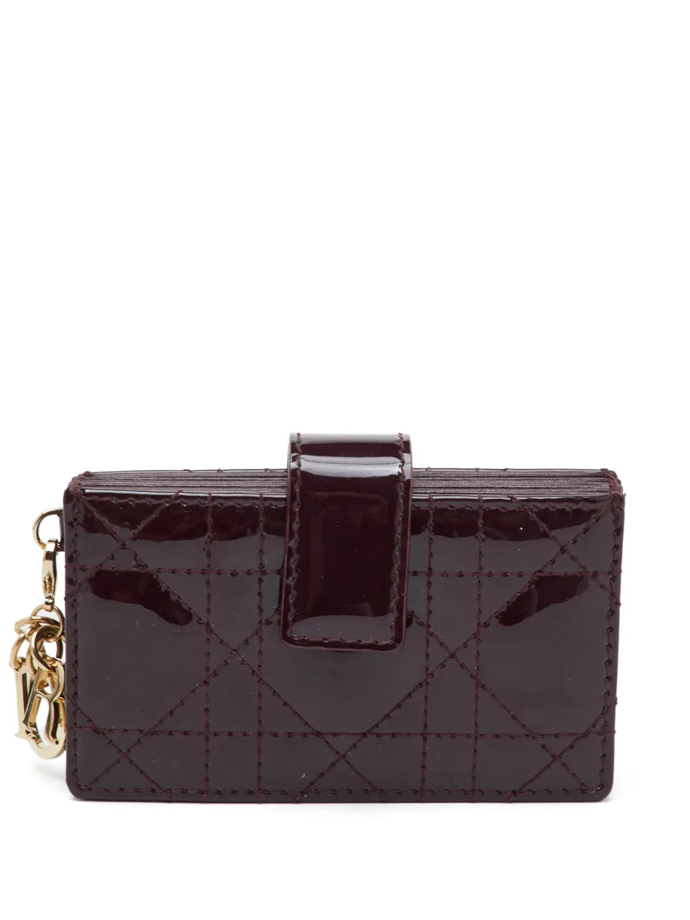 Christian Dior Pre-Owned 2021 Gusset Cannage patent leather card holder - Rot