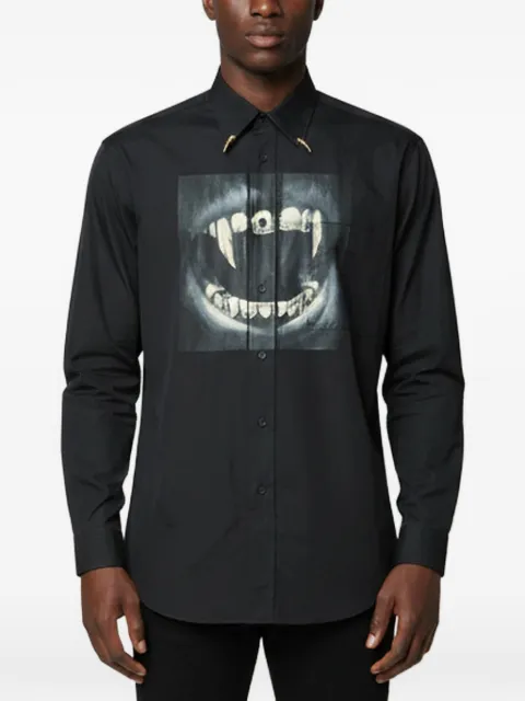 Roberto Cavalli Vintage graphic-print button-down cotton shirt