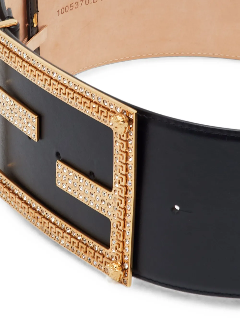 Fendi Pre-owned Fendace Crystal-embellished Wide Belt in Black, view 4