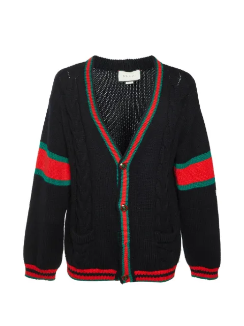 Gucci Pre-Owned cárdigan en tejido de ochos con rayas Web