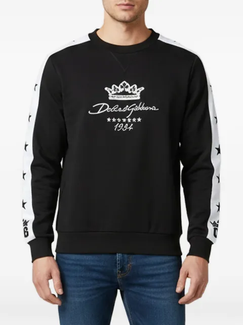 Dolce & Gabbana Pre-Owned embroidered-logo crew-neck cotton sweatshirt