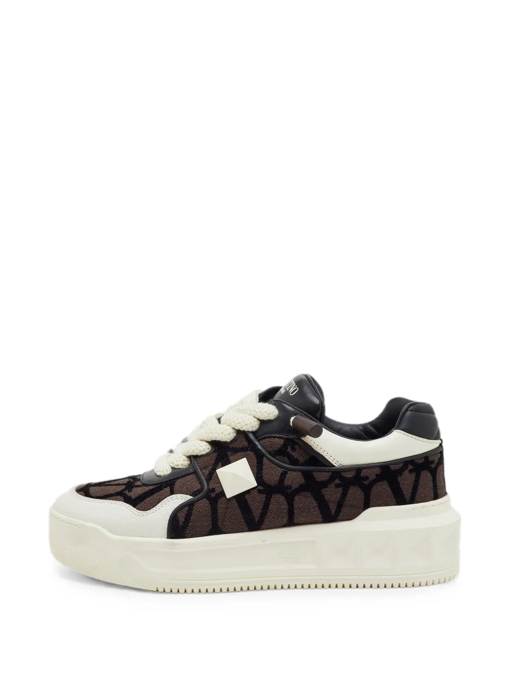 Valentino Garavani Pre-Owned Sneakers One Stud Toile Iconographe - Marrone
