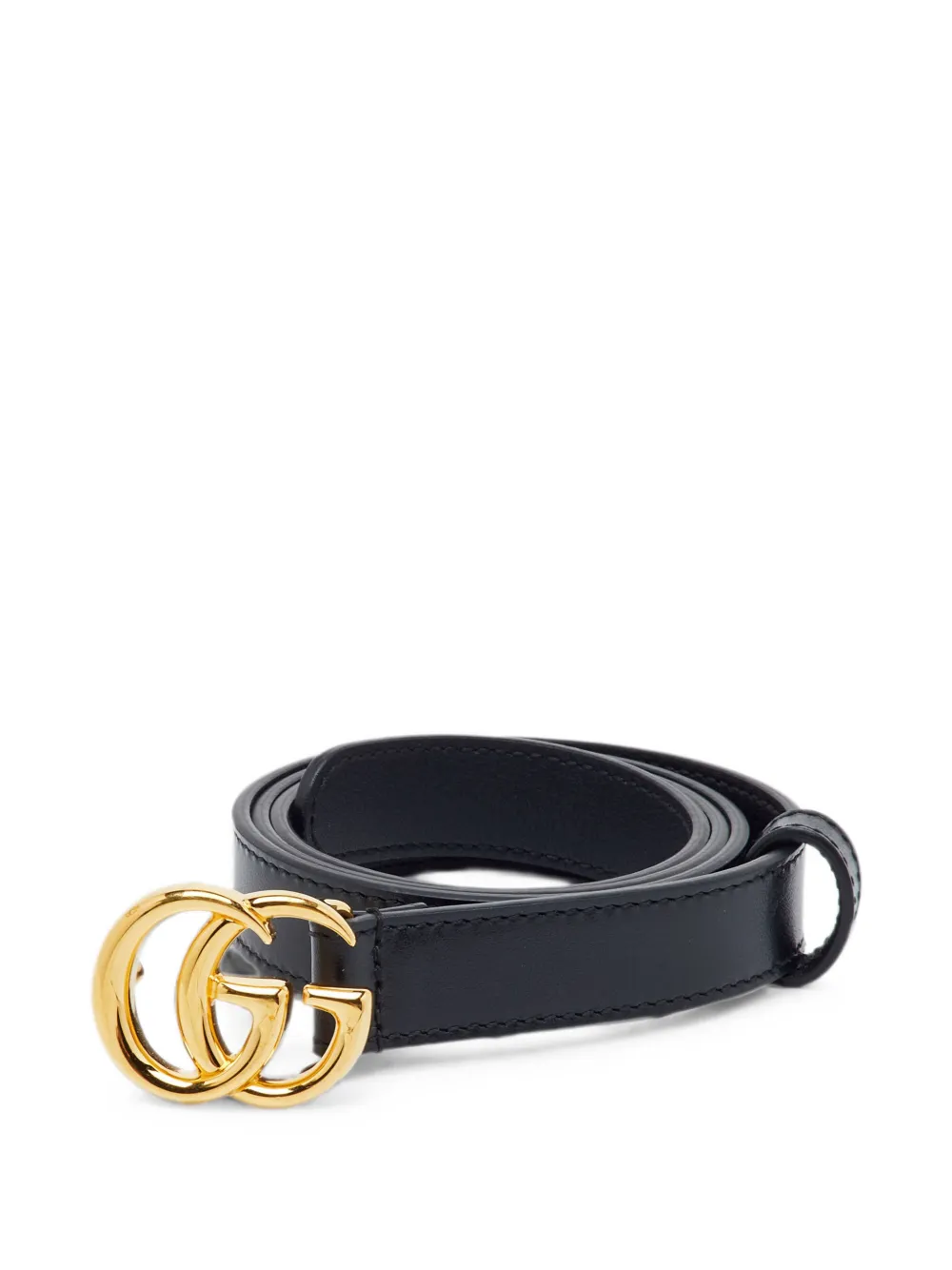 Gucci Pre-Owned GG Marmont buckle slim leather belt - Nero
