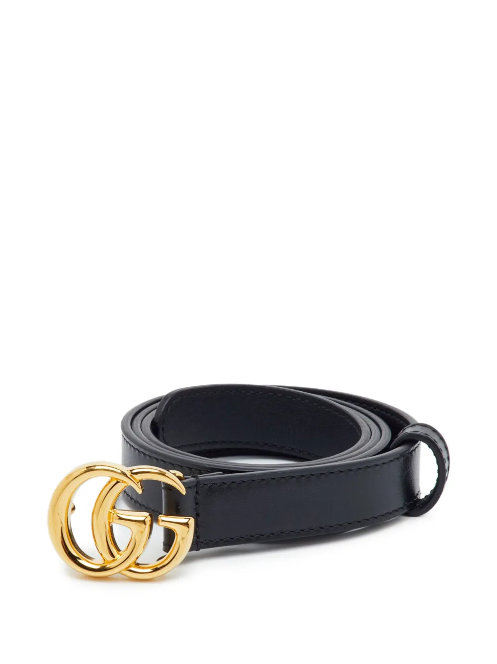 Gucci Pre-Owned GG Marmont buckle slim leather belt - Nero