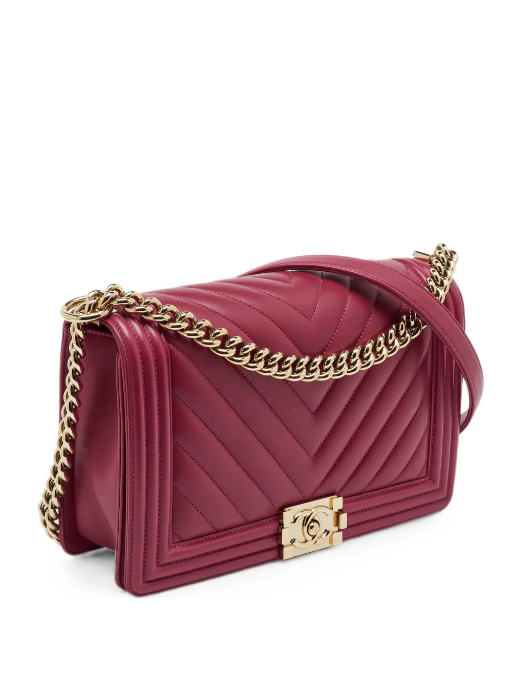 CHANEL Pre-Owned 2017-2018 Boy chevron-quilted flap bag - Rosso