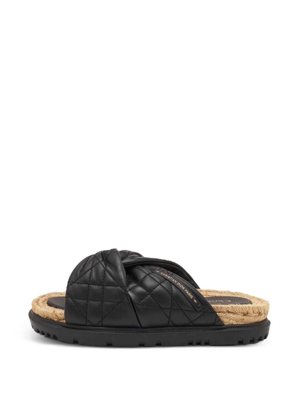 Christian Dior Pre-Owned D-Twist Cannage Espadrille-Sandalen - Schwarz