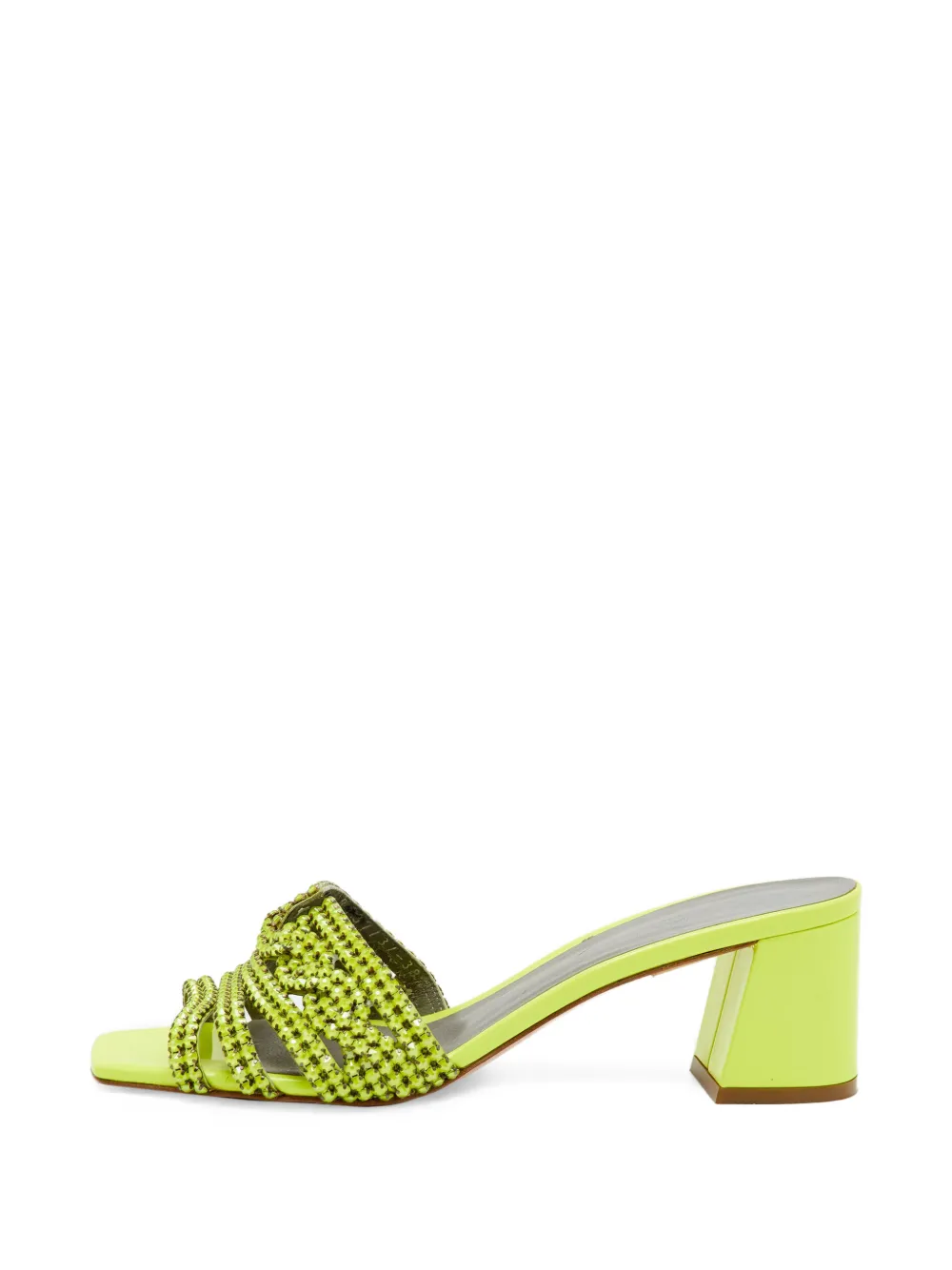 Gina crystal-embellished patent leather heeled sandals - Grün