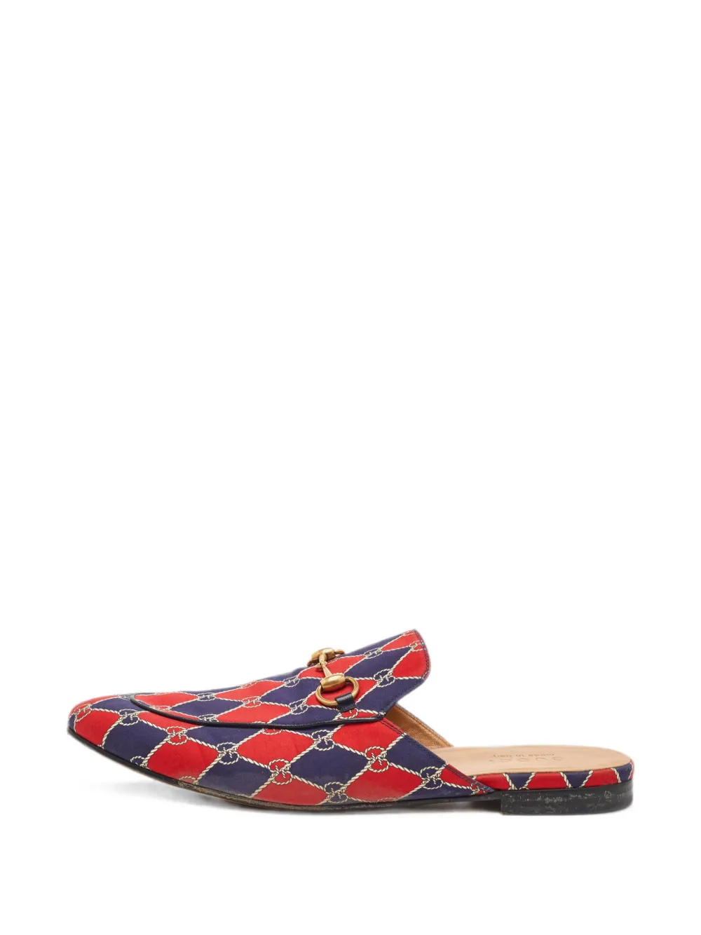 Gucci Pre-Owned Princetown rhombus-chain mules - Blu