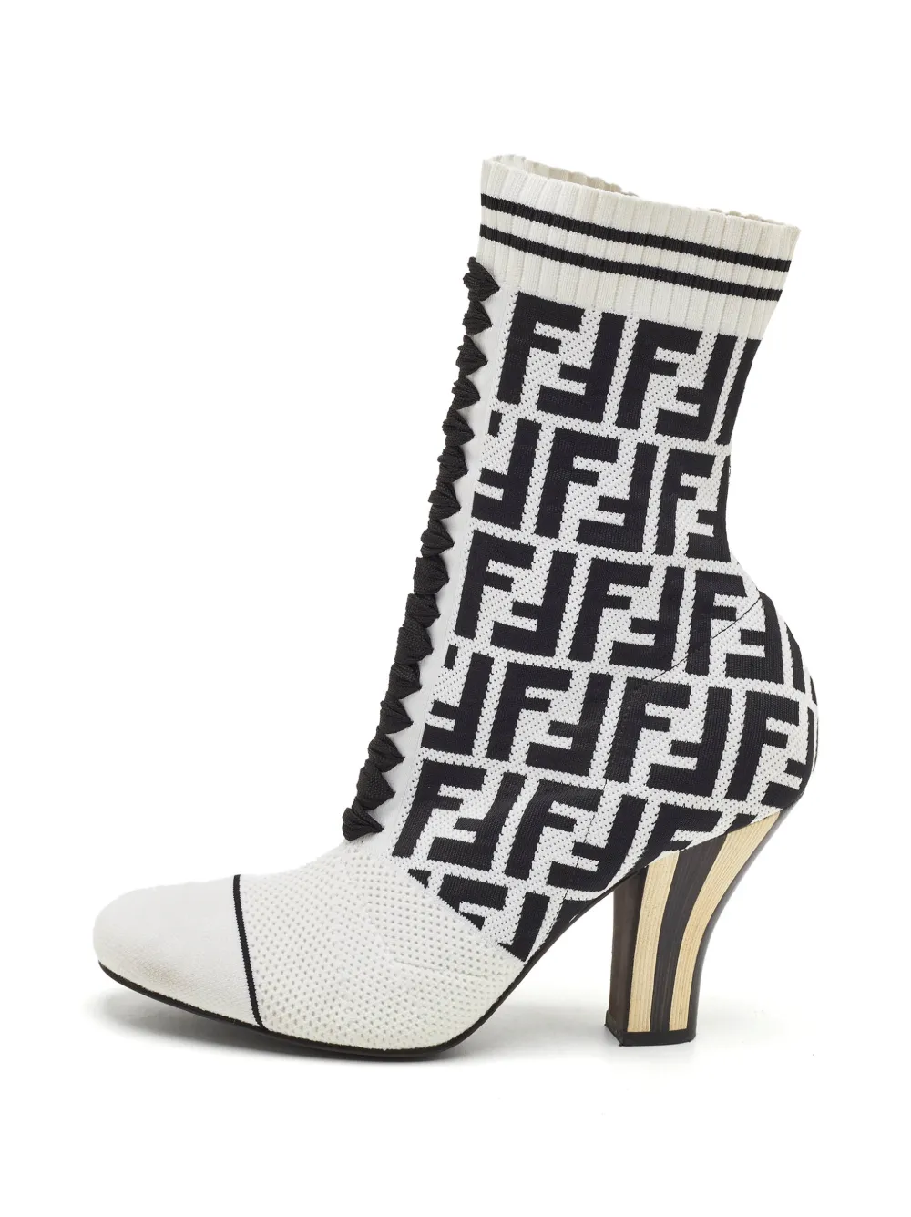 Fendi Pre-Owned Rockoko FF-motif ankle boots - Bianco