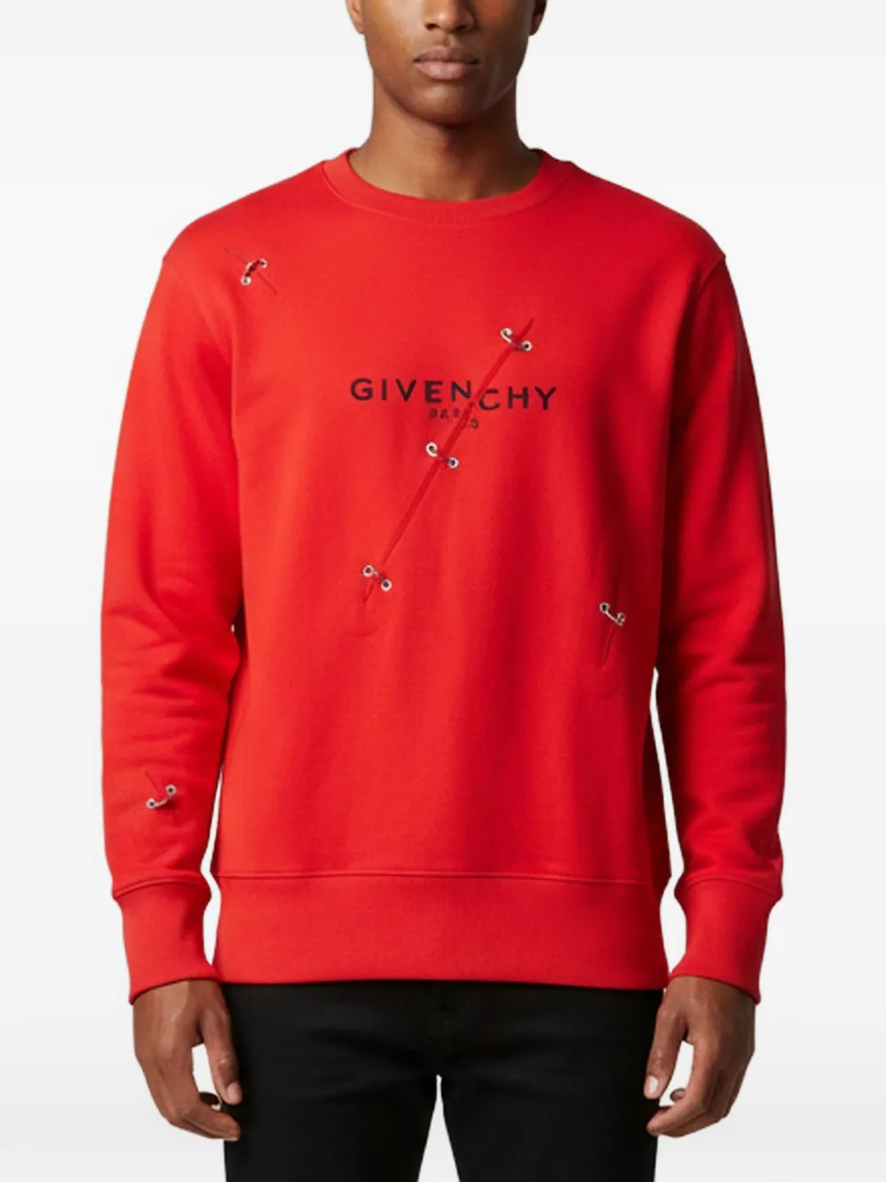 Givenchy Pre-Owned Trompe L'oeil-ring hoodie - Rosso