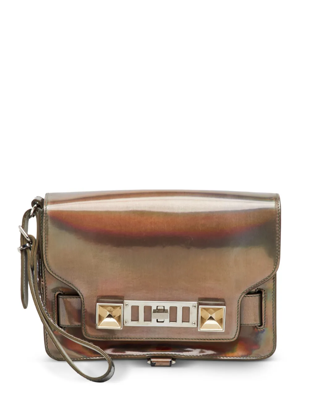 Proenza Schouler Clutch metallizzata PS11 - Marrone
