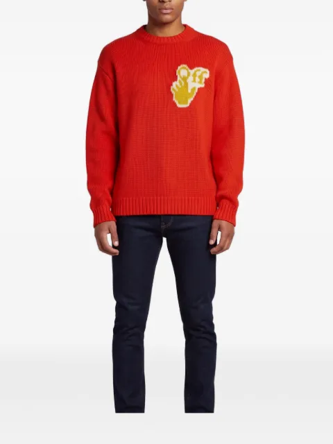 Off-White Pre-Owned Hands Off intarsia knit sweater