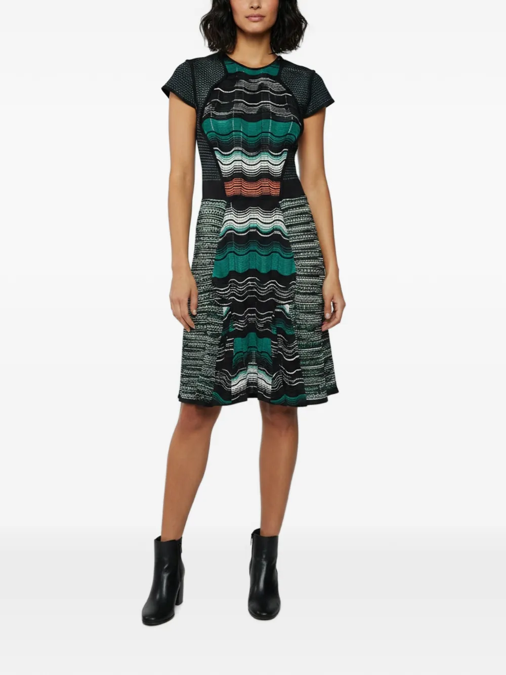 Missoni Pre-Owned Abito midi con motivo a zigzag - Nero