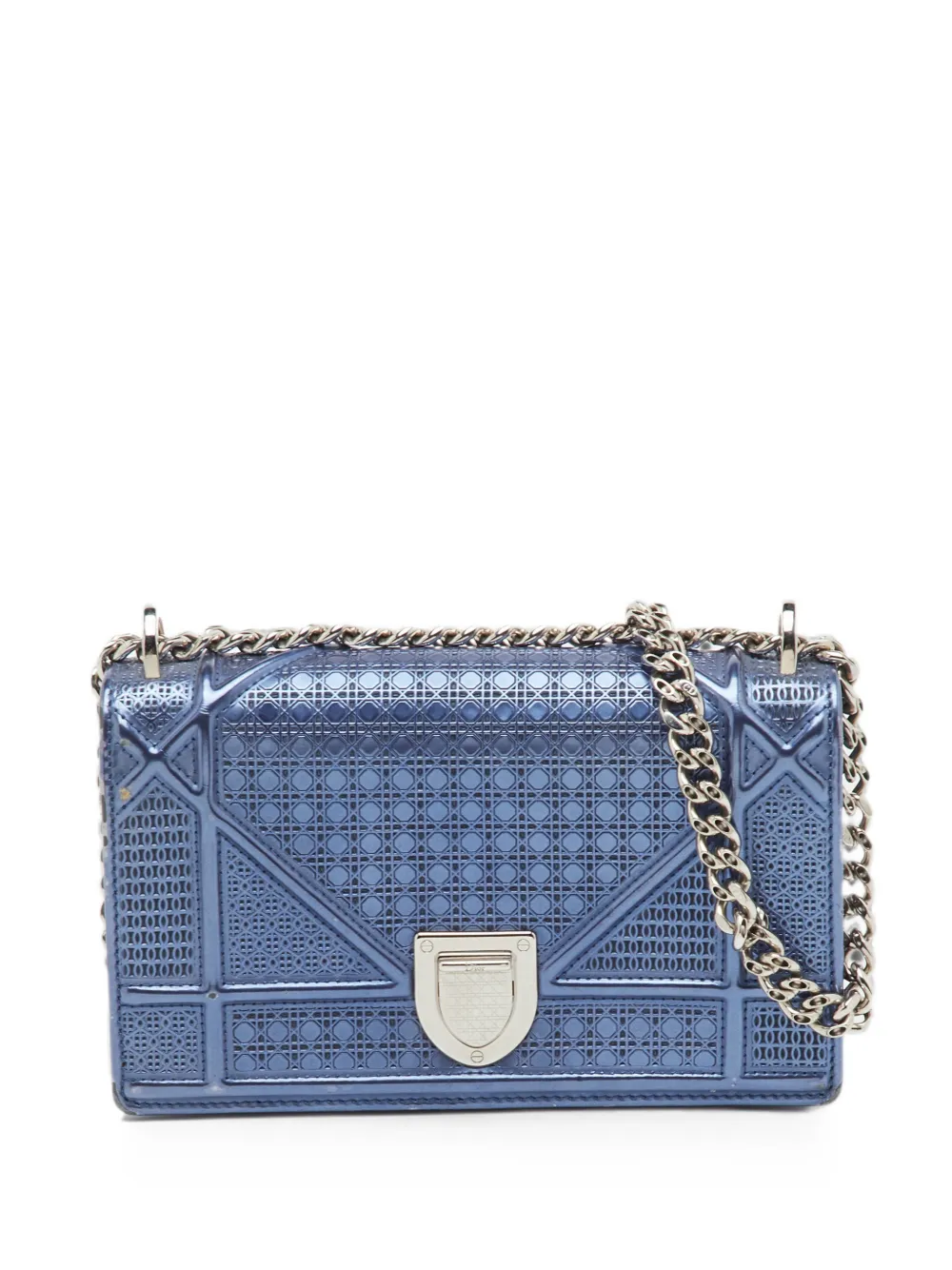 Christian Dior Pre-Owned Borsa a spalla Diorama mini in pelle con catena 2015 - Blu