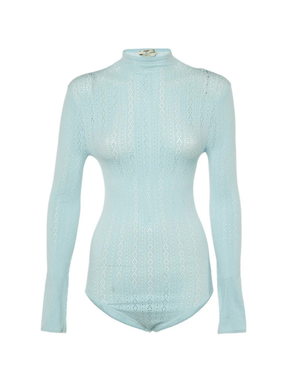 Fendi Pre-Owned mesh long-sleeve bodysuit - Blu