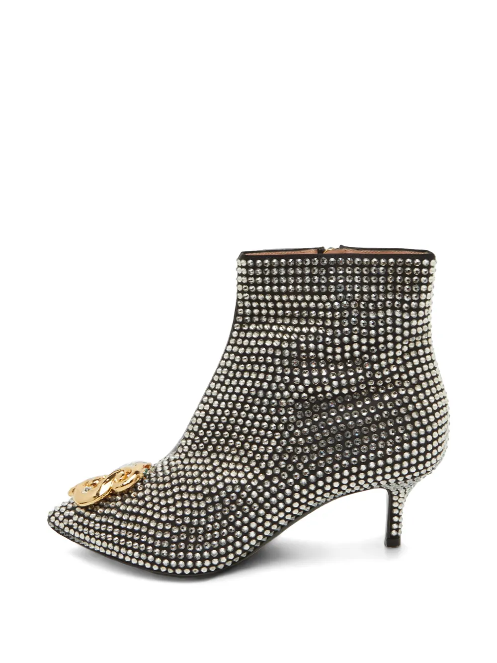Moschino Pre-Owned crystal-embellished dollar-sign ankle boots - Argento