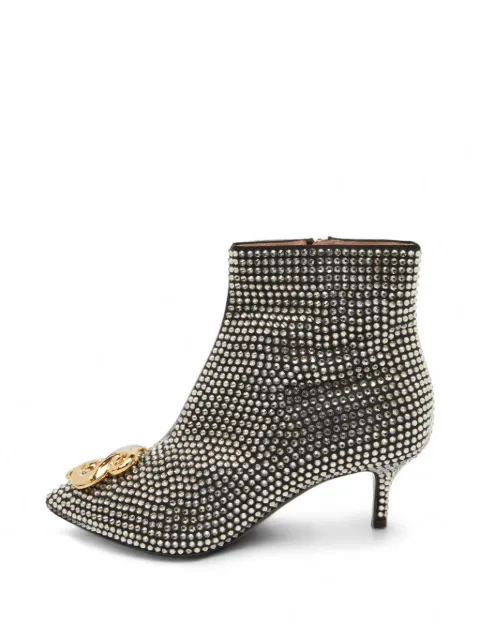 Moschino Pre-Owned crystal-embellished dollar-sign ankle boots
