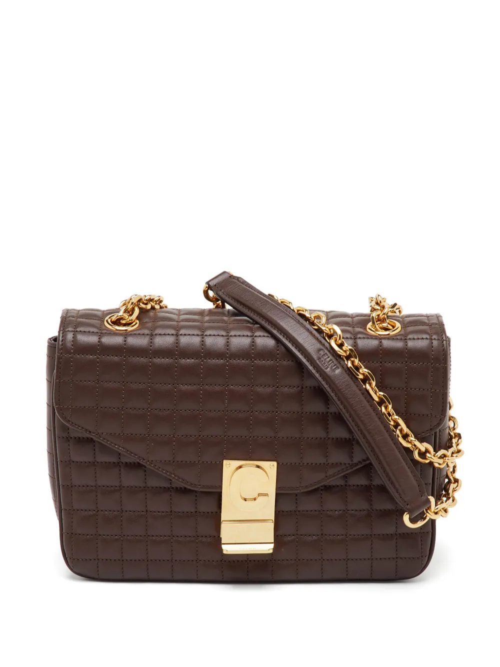 Celine Pre-Owned C quilted leather shoulder bag - Marrone