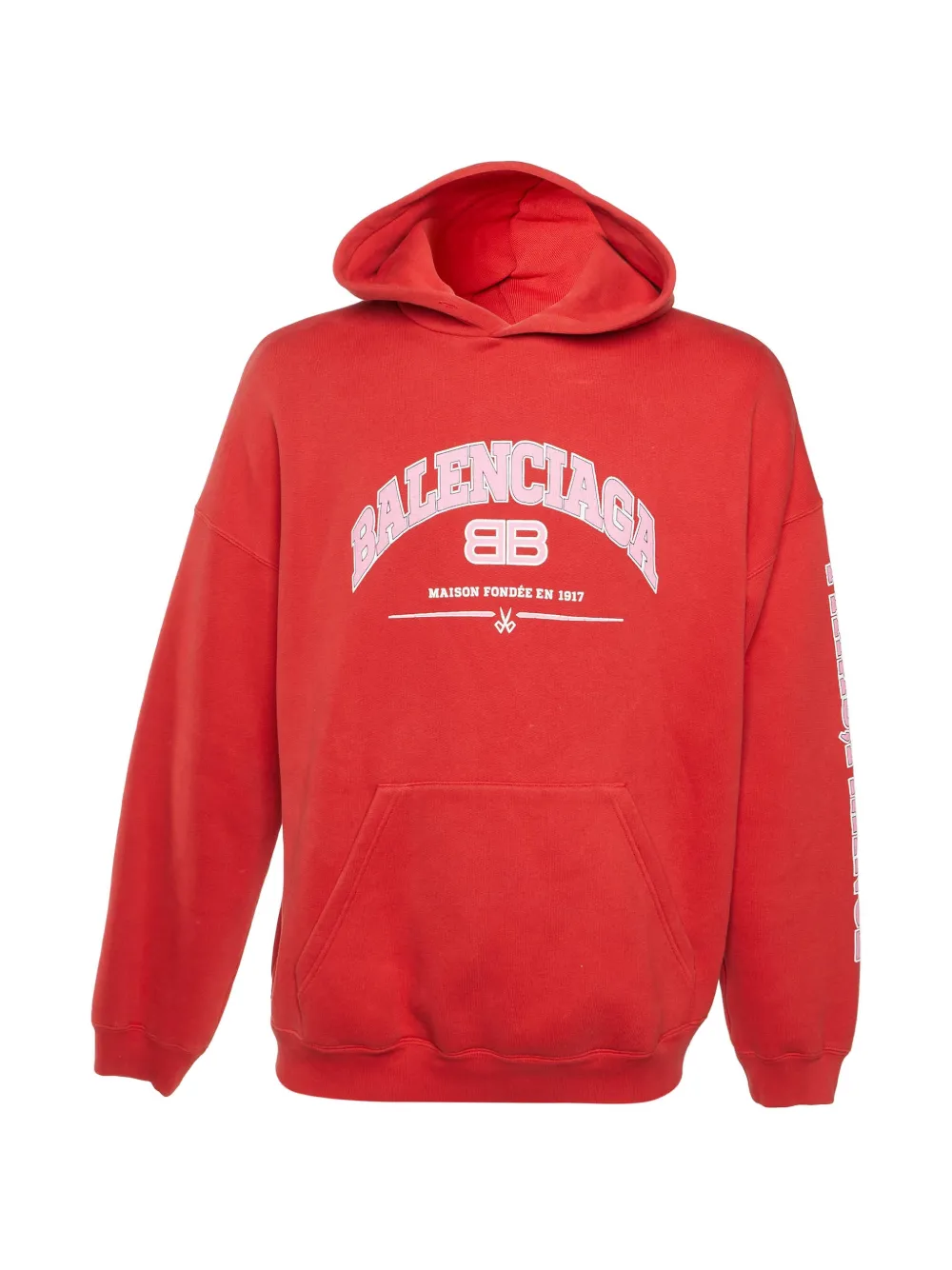 Balenciaga Pre-Owned logo-print wide-fit hoodie - Rosso