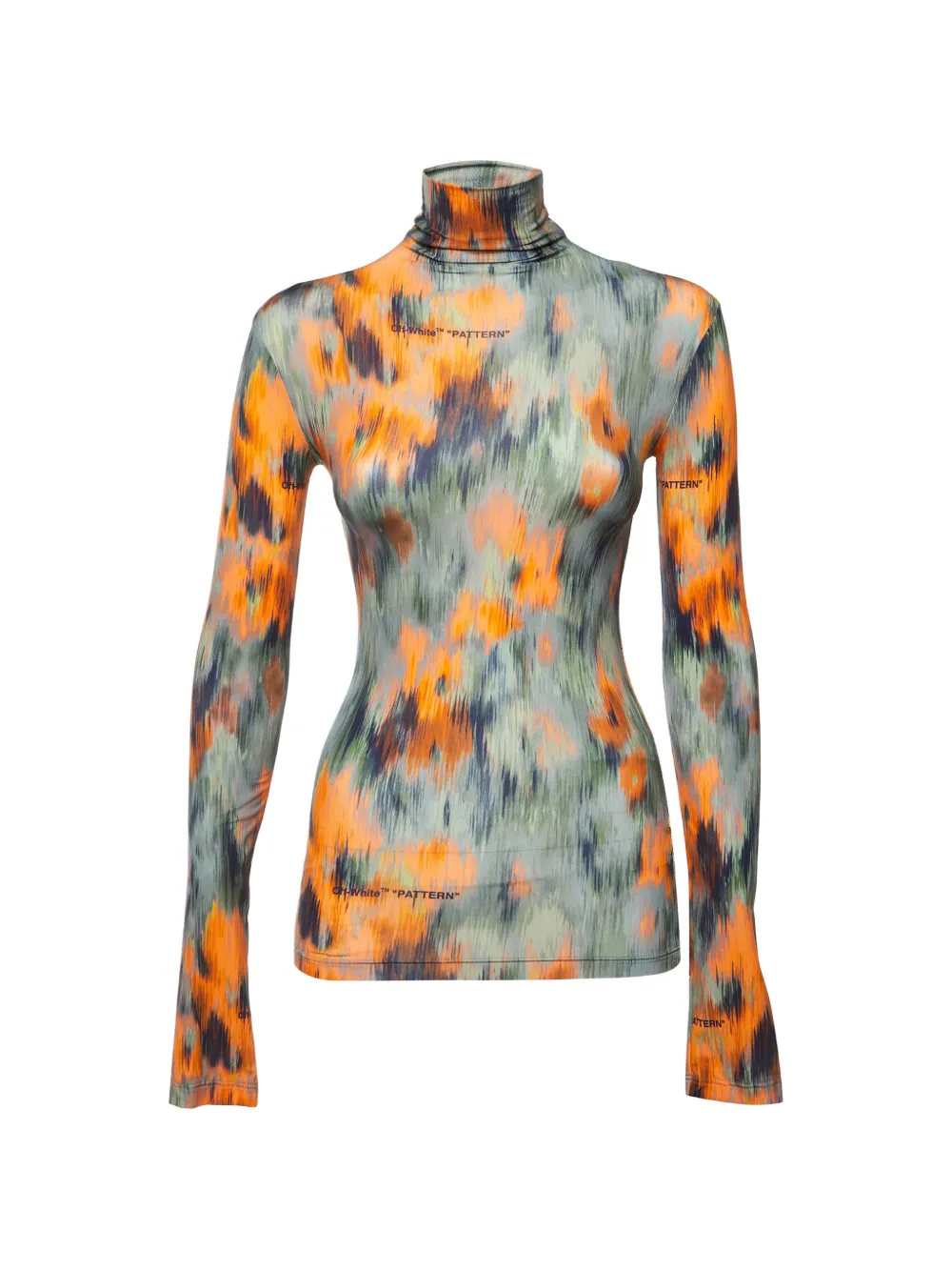 Off-White Pre-Owned Chine Flower printed turtleneck top - Arancione