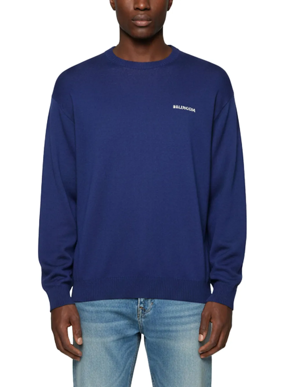 Balenciaga Pre-Owned Political Campaign logo-embroidered sweater - Blu