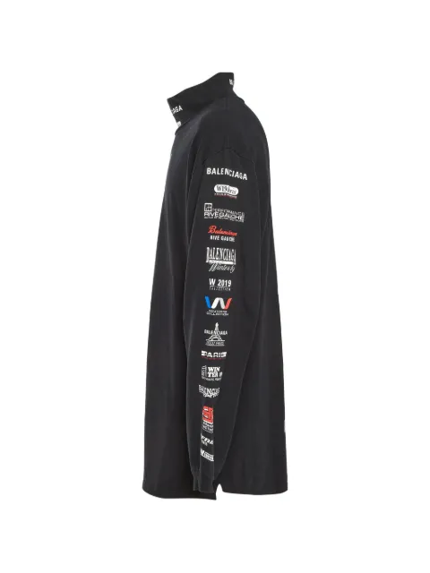 Balenciaga Pre-Owned logo-print mock-neck long-sleeve T-shirt