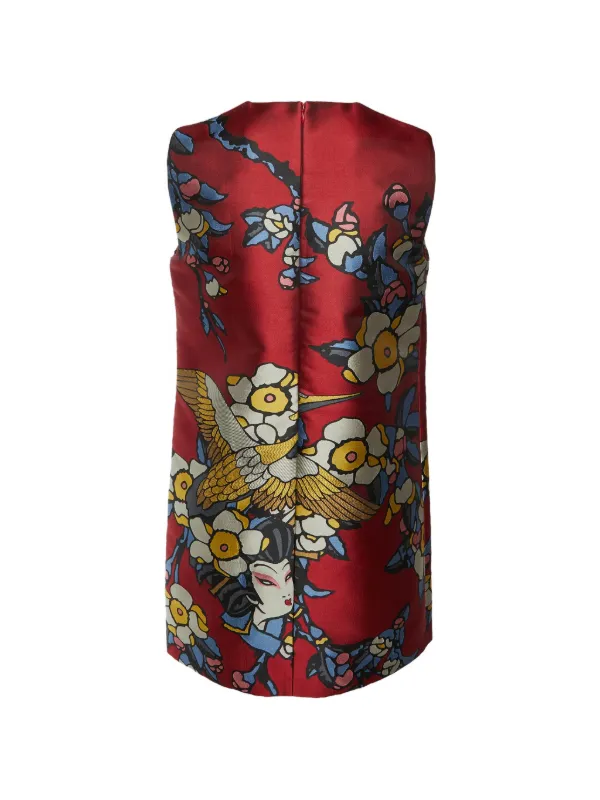 geisha mini dress Geisha Designs 3D Floral Asymmetrical Mini Dress