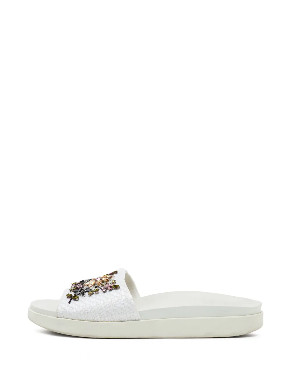 Le Silla crystal-embellished woven sandals - Bianco
