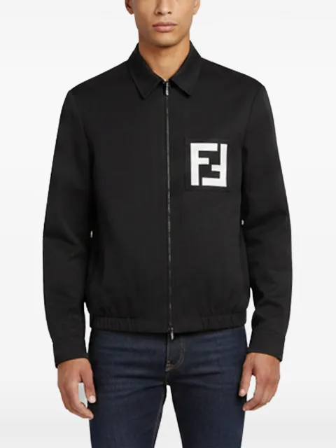 Fendi Pre-Owned FF-logo gabardine bomber jacket