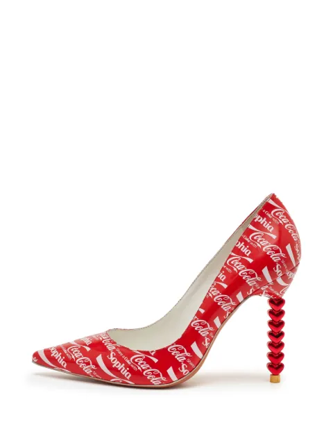 Sophia Webster zapatillas con puntera en punta en colaboración con Coca-Cola