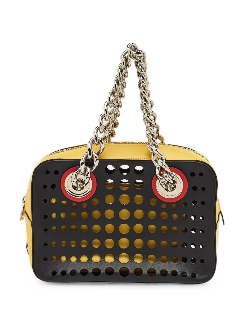 Prada Pre-Owned Borsa a spalla City Fori traforata - Giallo