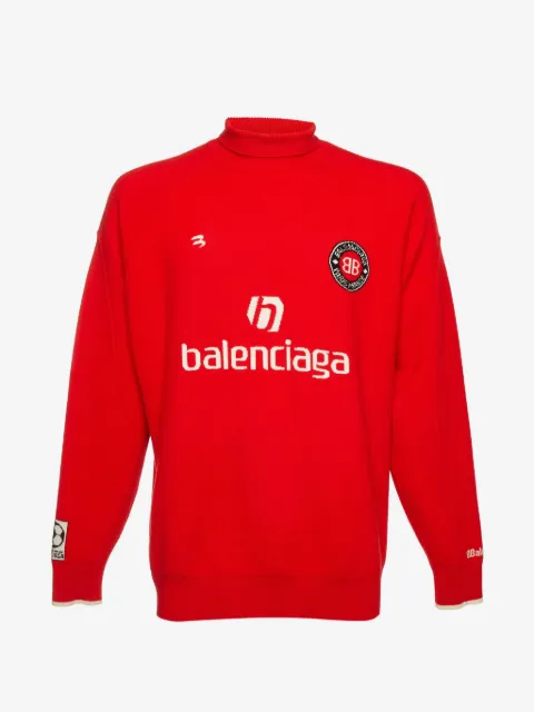 Balenciaga Pre-Owned logo intarsia turtleneck sweater