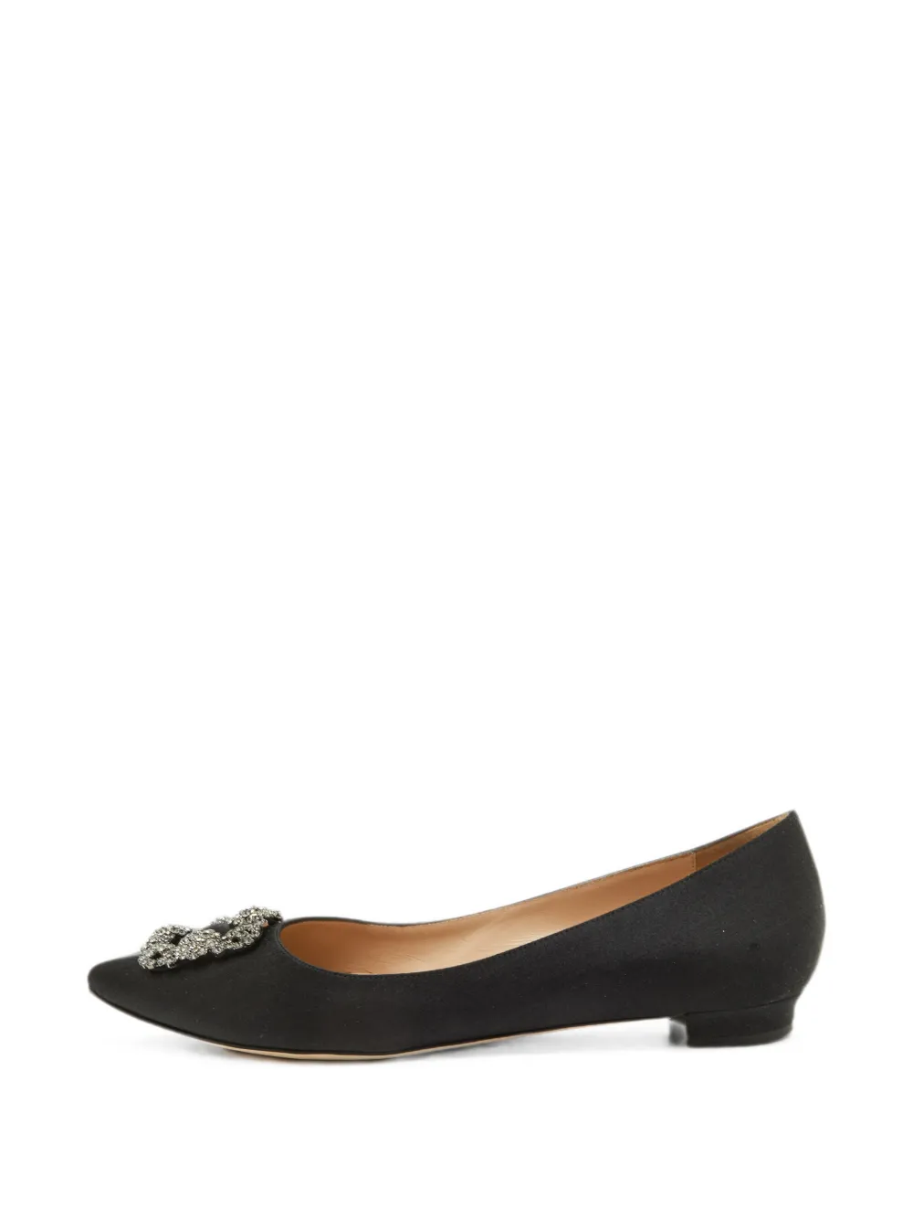 Manolo Blahnik Hangisi crystal ballet flats - Schwarz